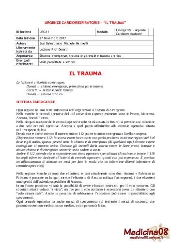 URG11 - Il trauma 27-11-17